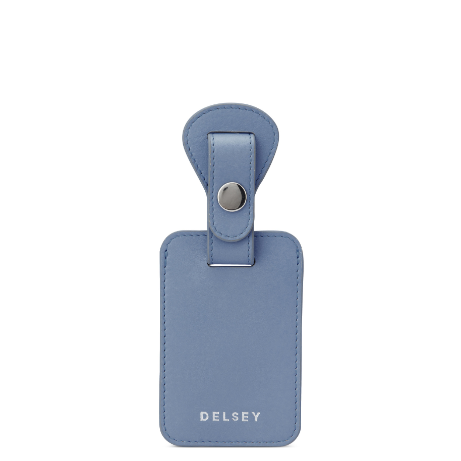 LE CUIR LISSE | Leather Luggage Tag, Sky blue
