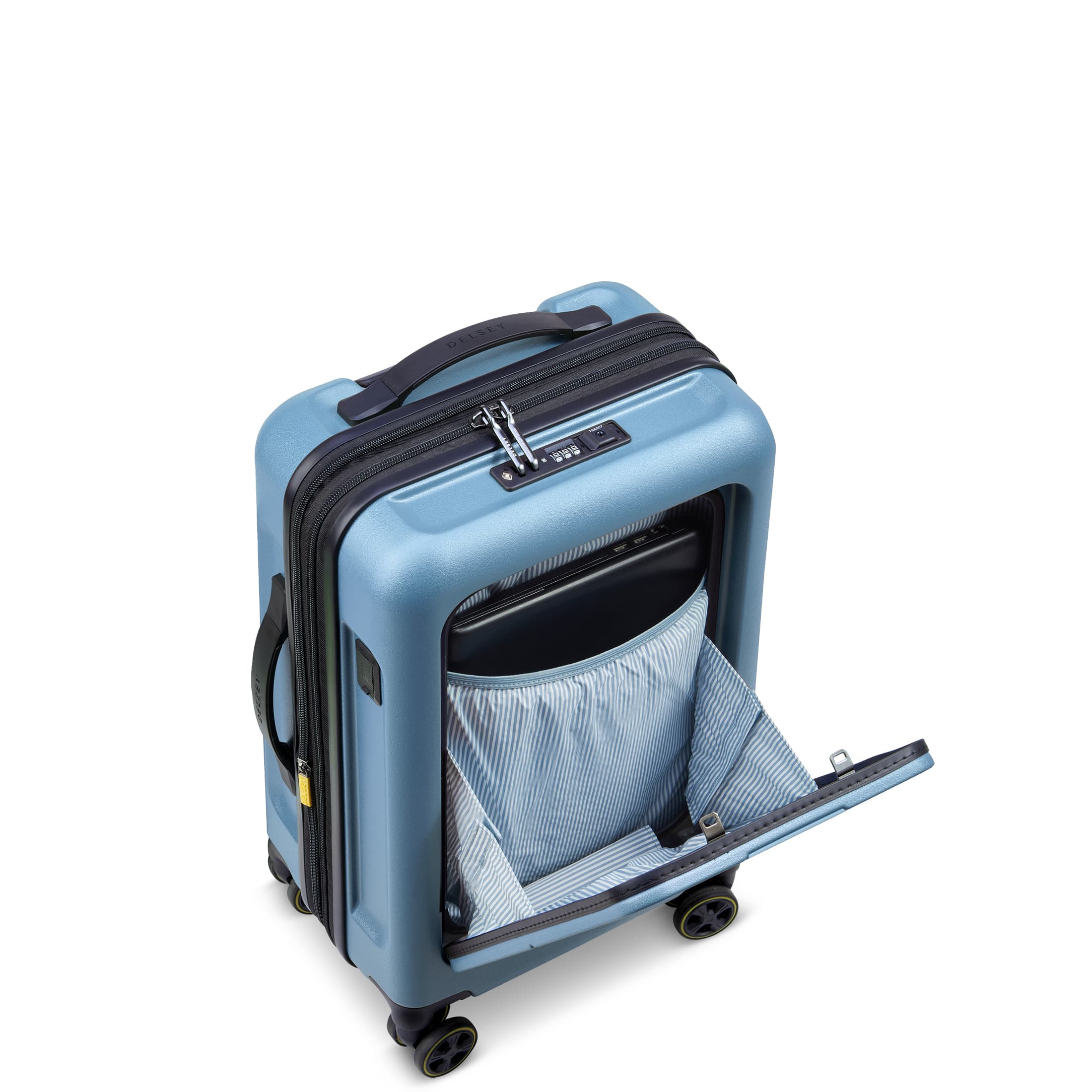TURENNE 2.0 | 22-Inch Front Pocket Carry-On Suitcase, Blue grey