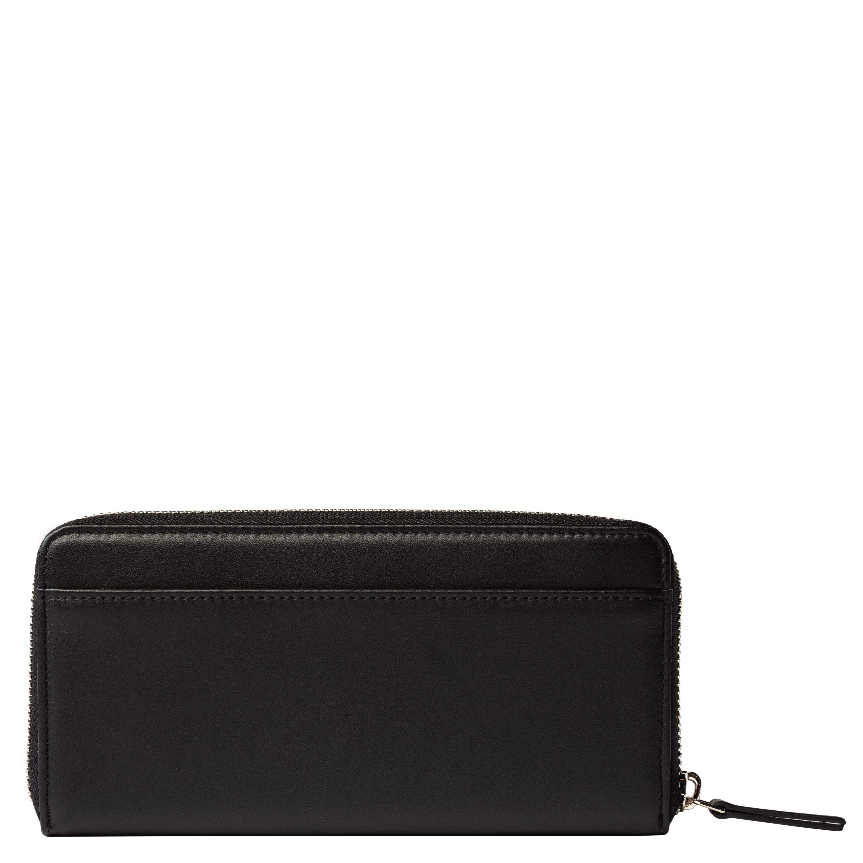 LE CUIR LISSE| Portefeuille Zip Long en Cuir NOIR