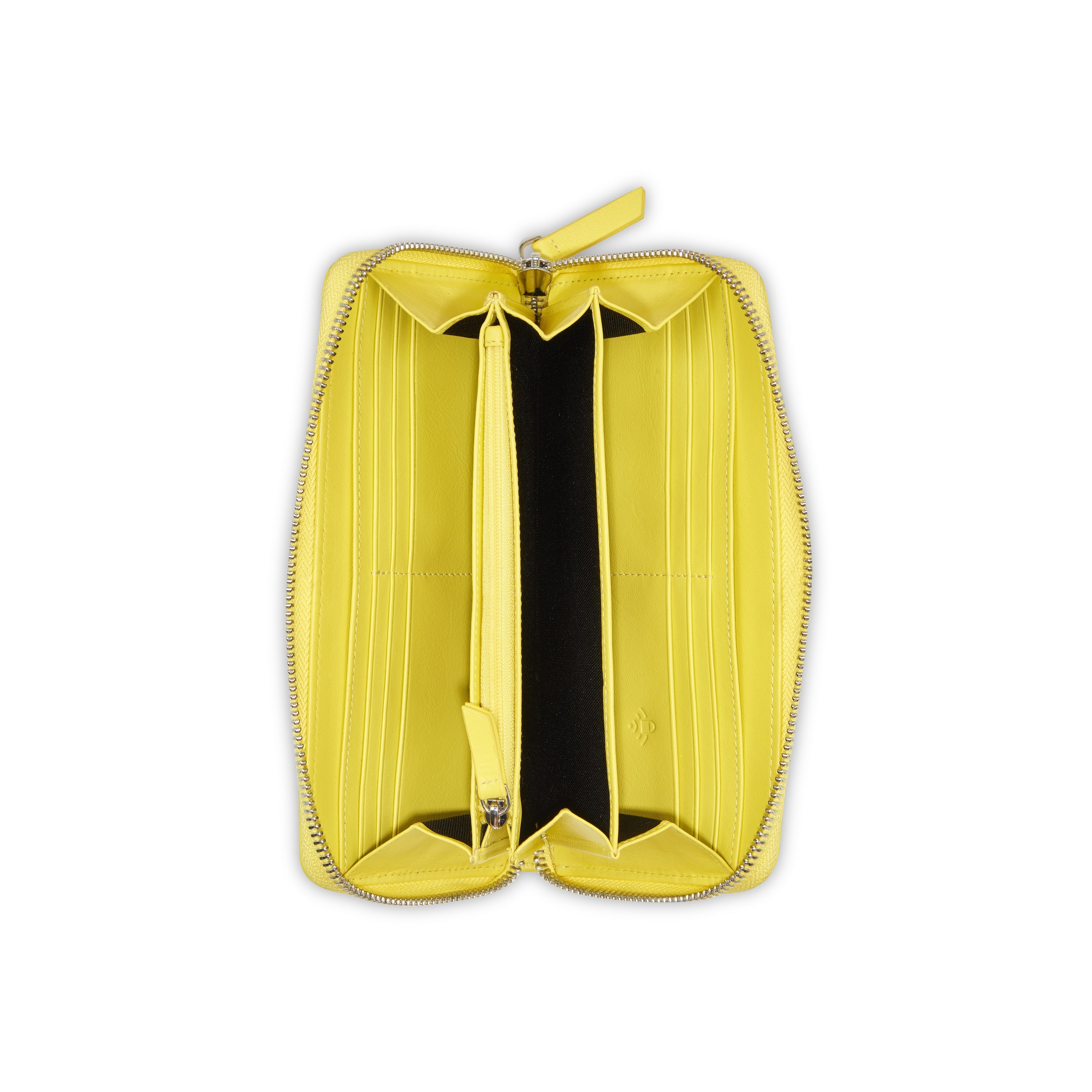LE CUIR LISSE| Portefeuille Zip Long en Cuir JAUNE