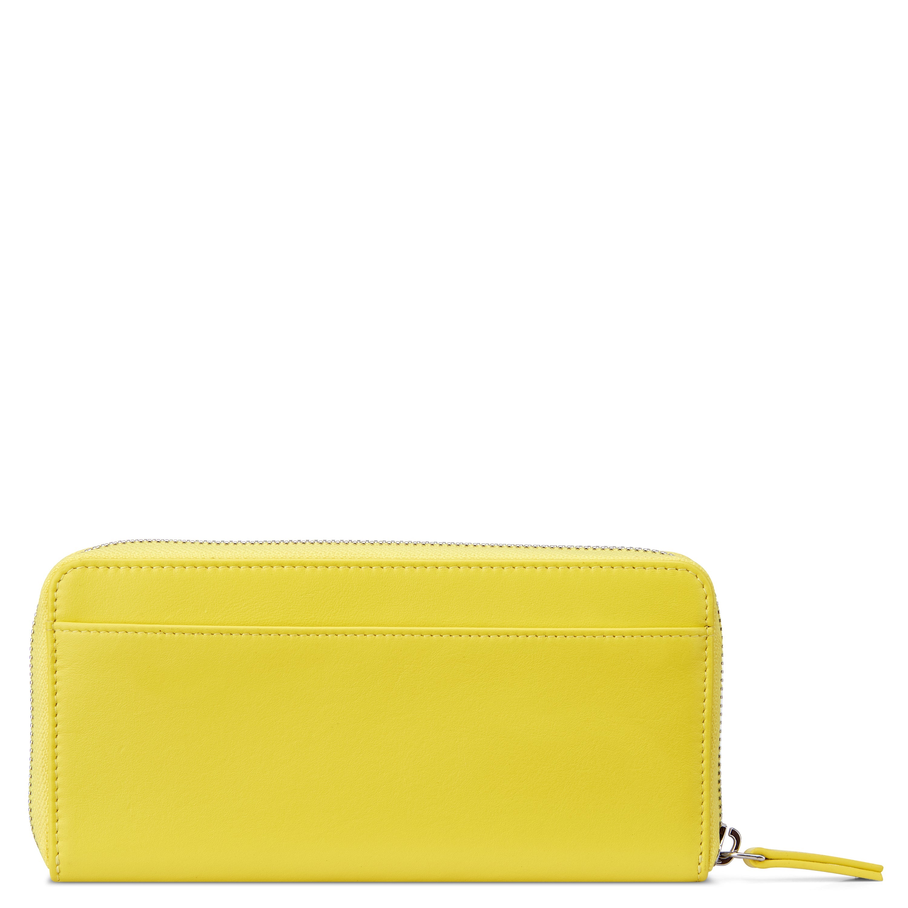 LE CUIR LISSE| Portefeuille Zip Long en Cuir JAUNE
