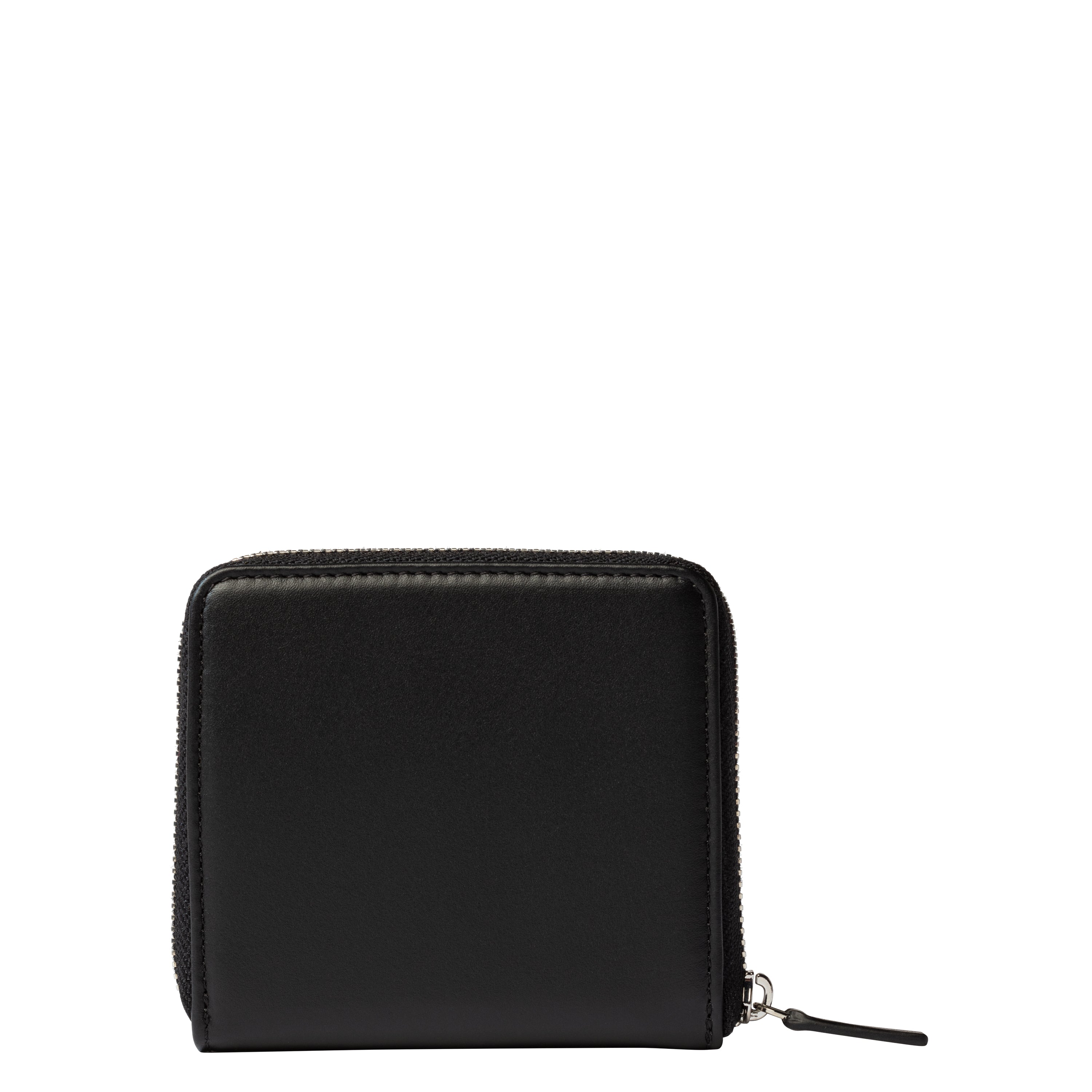 LE CUIR LISSE| Portefeuille en Cuir avec Fermeture Eclair NOIR