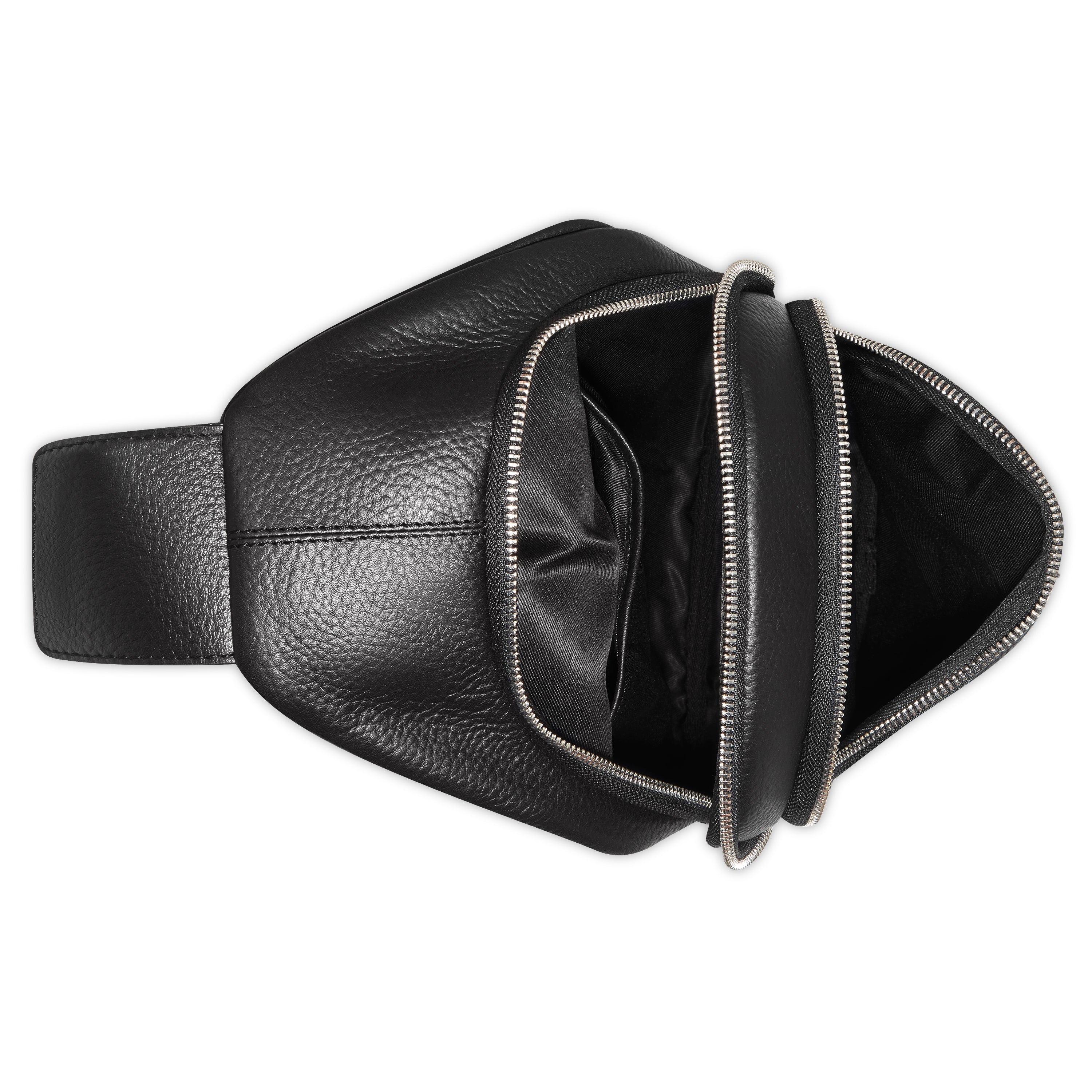 LE CUIR GRAINE| Sac Bandoullière en Cuir NOIR