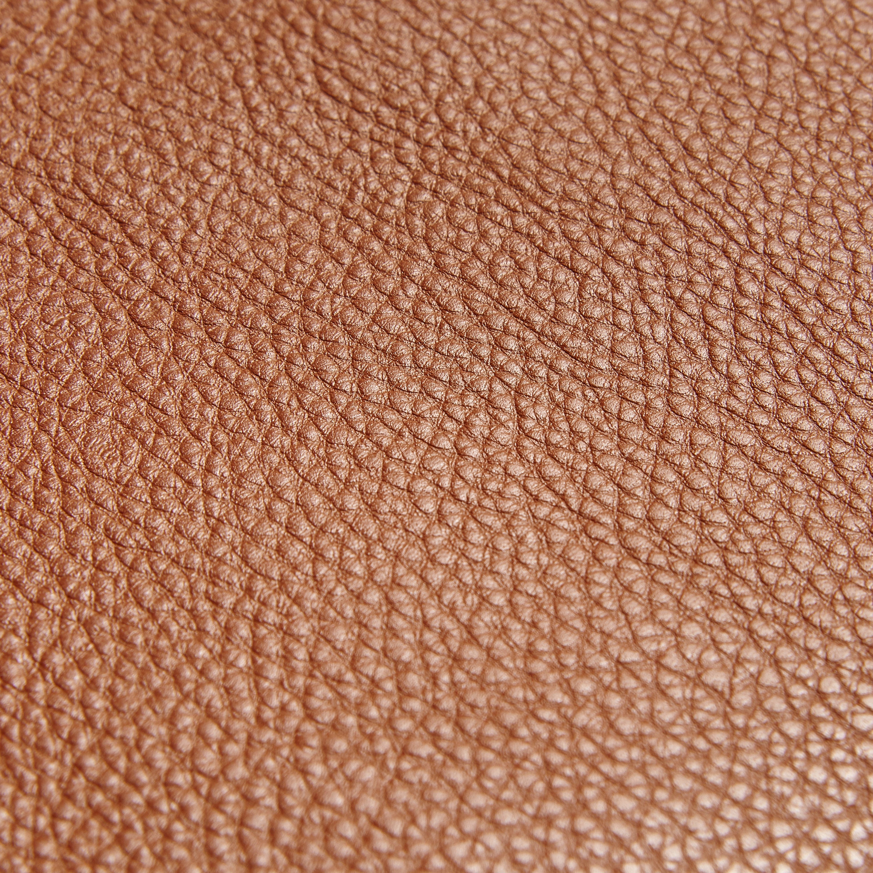 LE CUIR GRAINE | Zippered Leather Tote Bag, Cognac