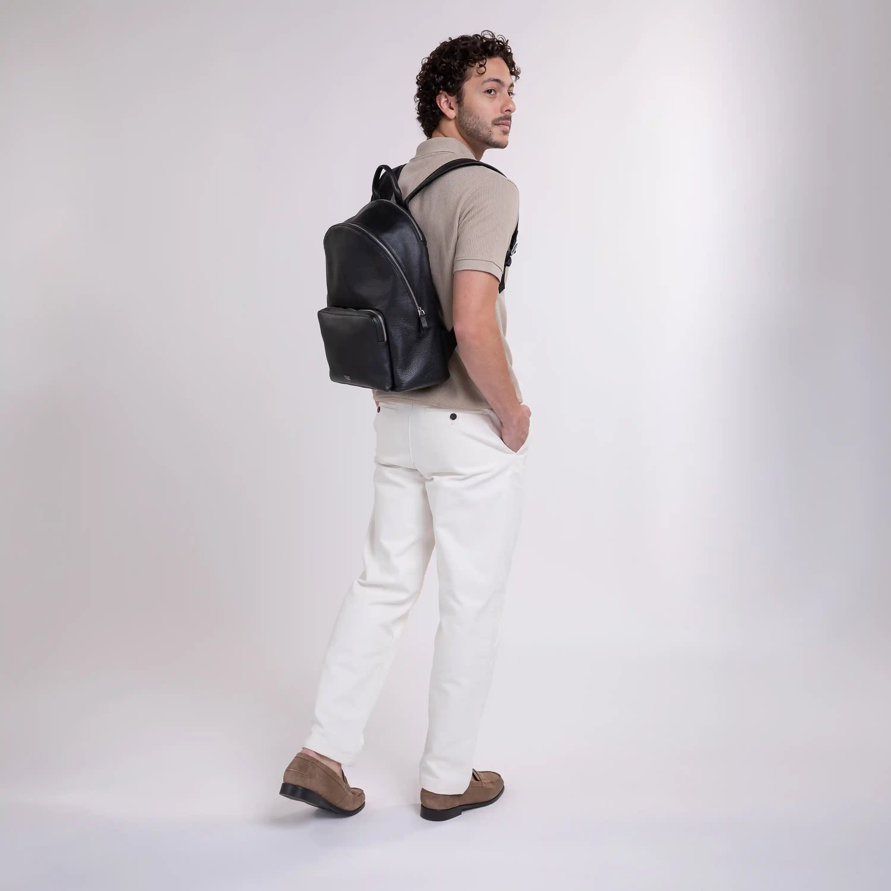 LE CUIR GRAINE| Sac à Dos en Cuir NOIR