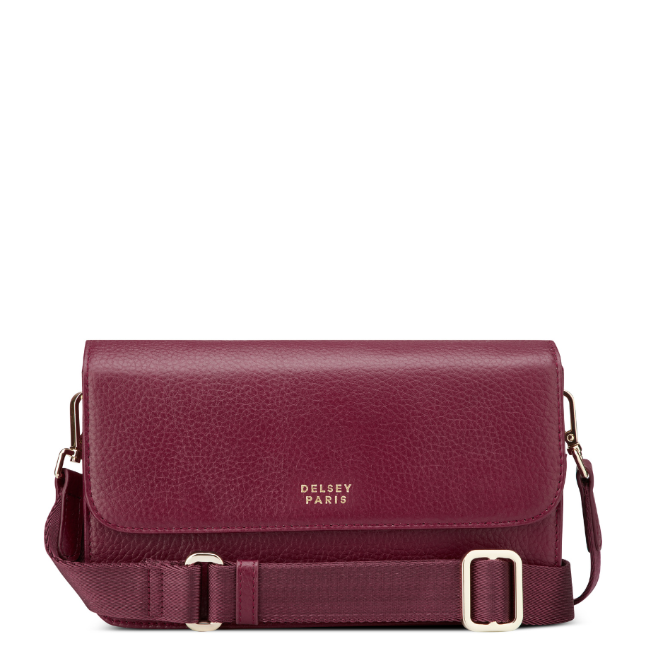 LE CUIR GRAINE | Leather Crossbody Bag, Burgundy