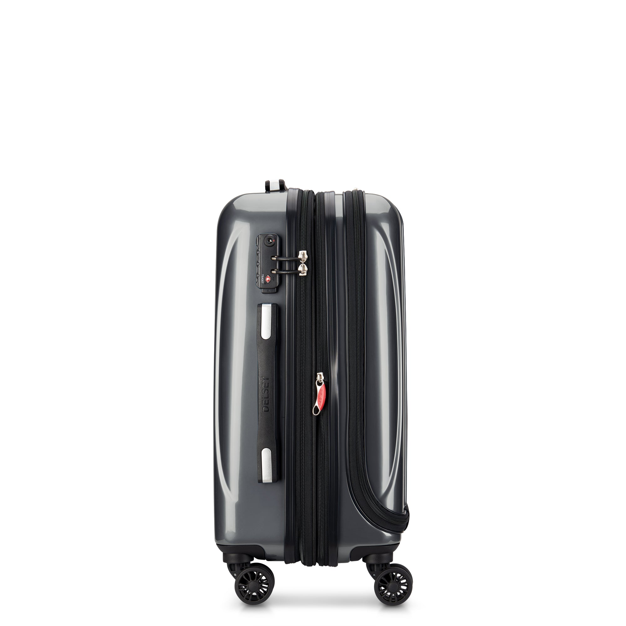 HELIUM AERO| Valise Cabine Extensible 53 CM avec Poche Frontale ACIER