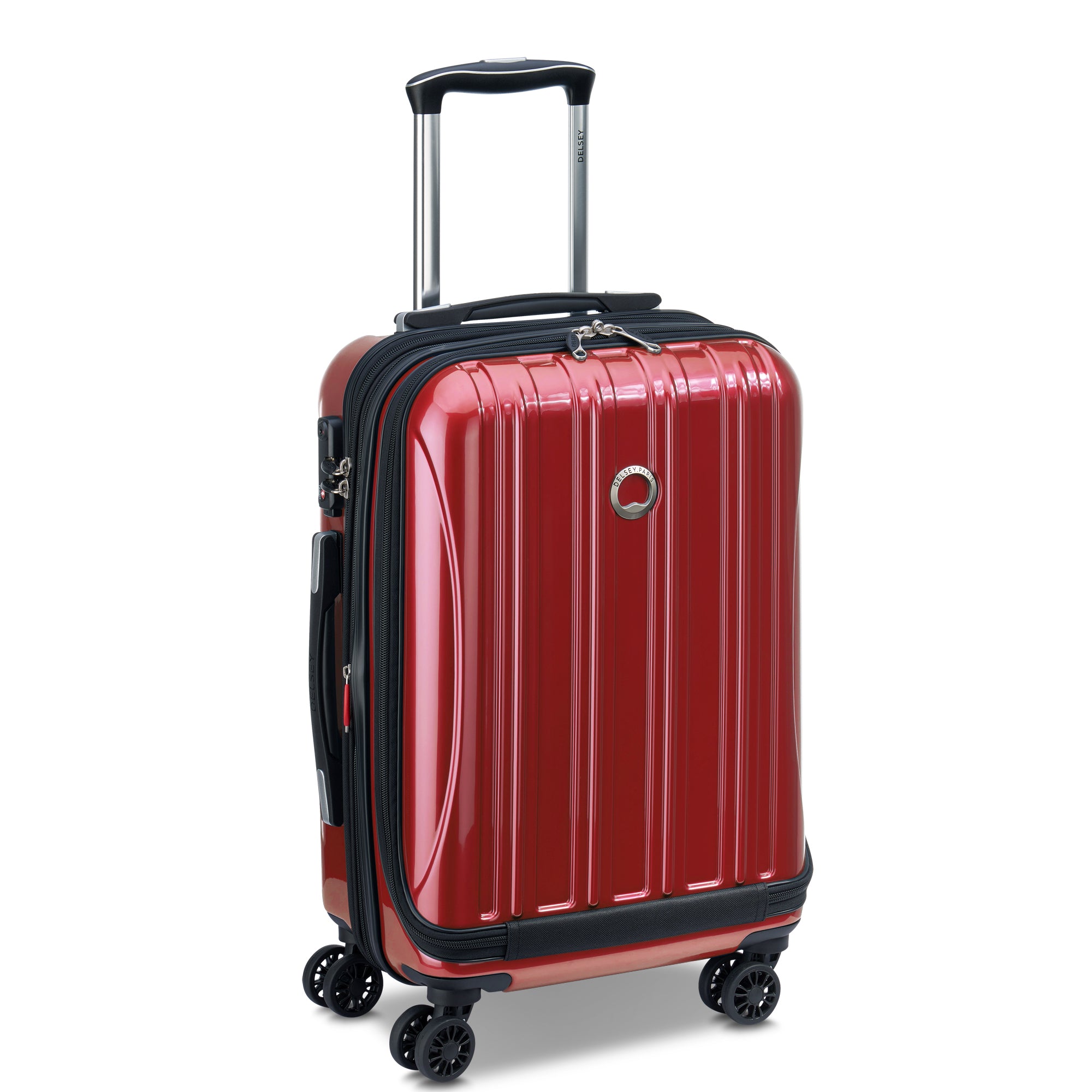 HELIUM AERO | 21-Inch Front Pocket Expandable Carry-On Suitcase, Red