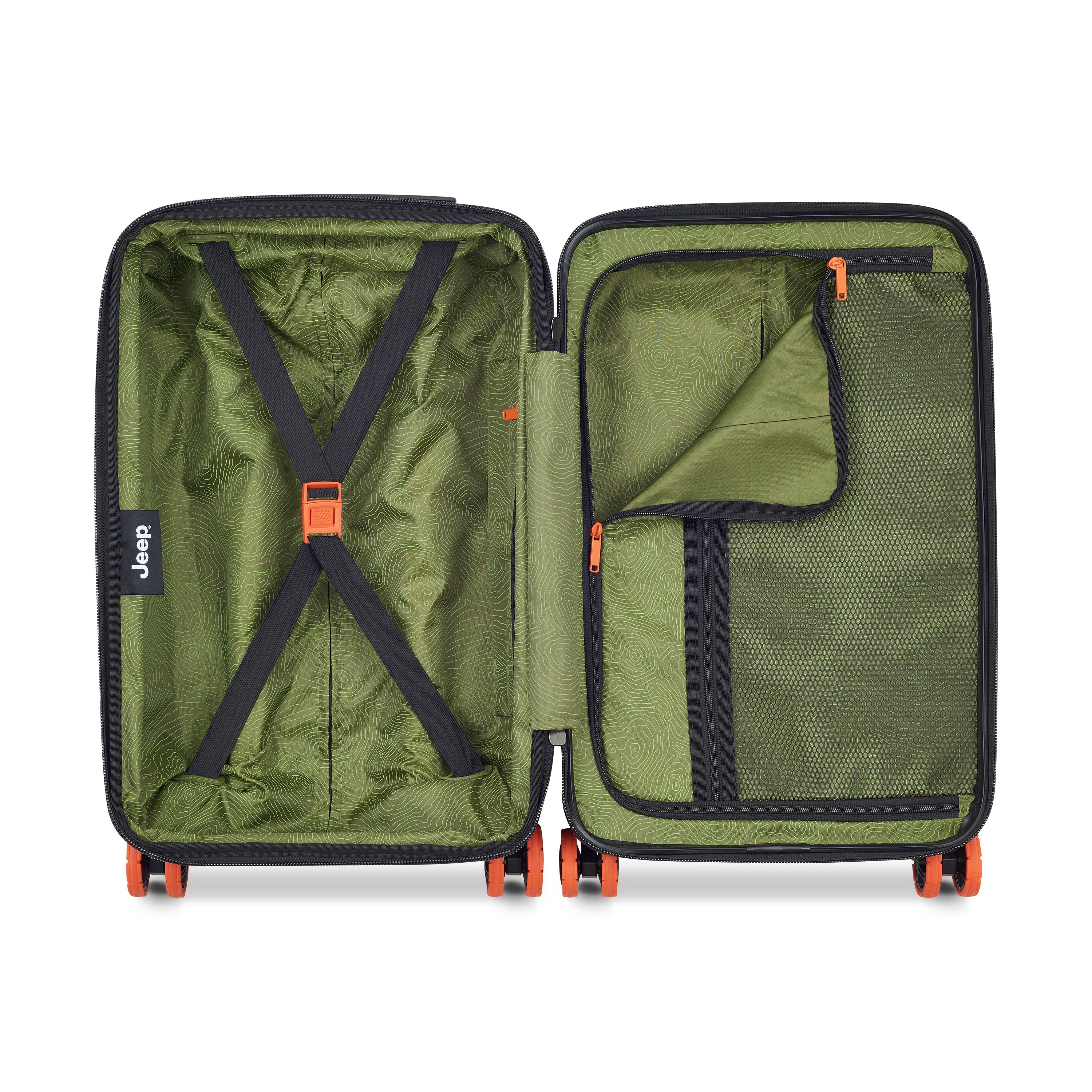 JH002B | 22-Inch Expandable Carry-On Suitcase, Elm green