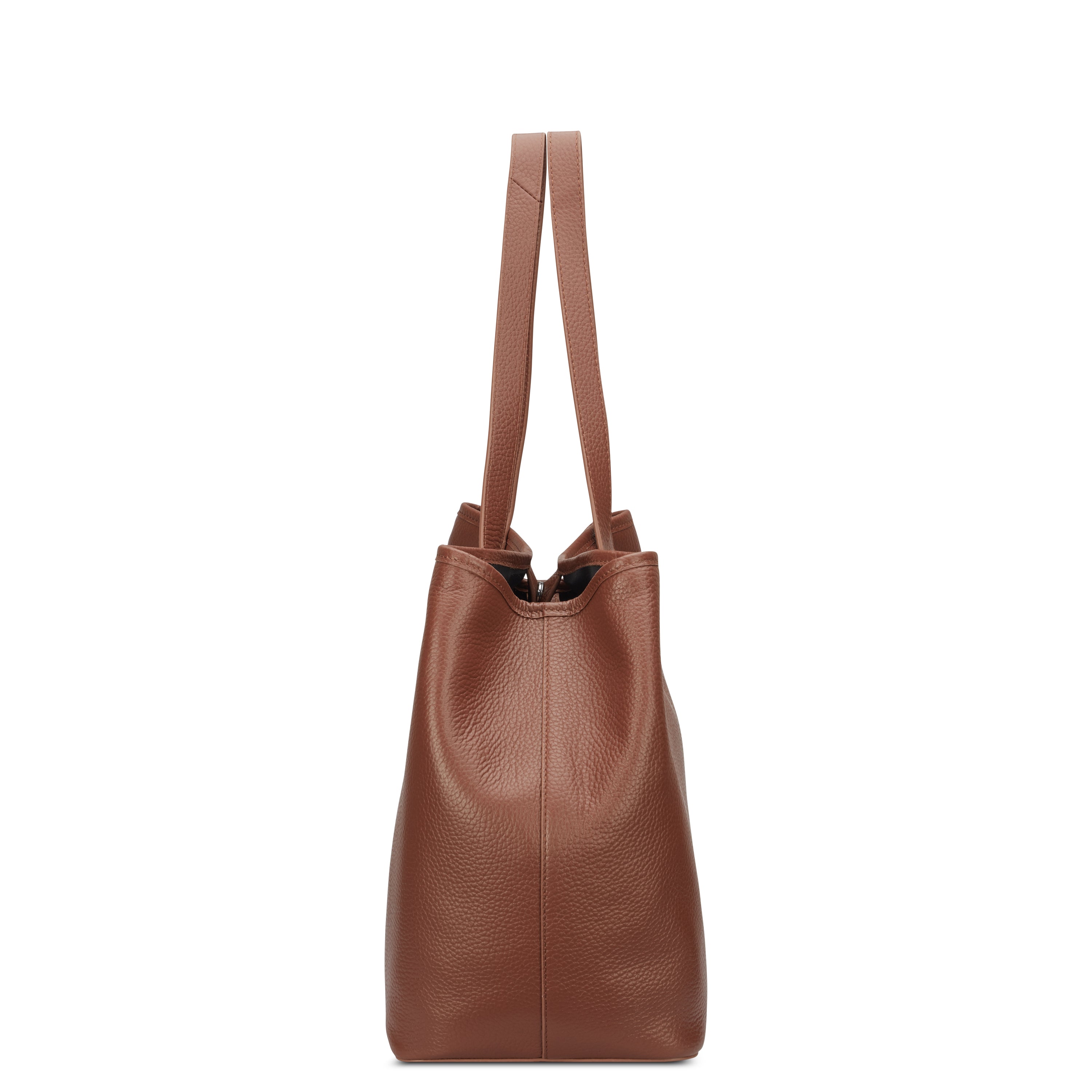LE CUIR GRAINE| Sac Cabas en Cuir COGNAC