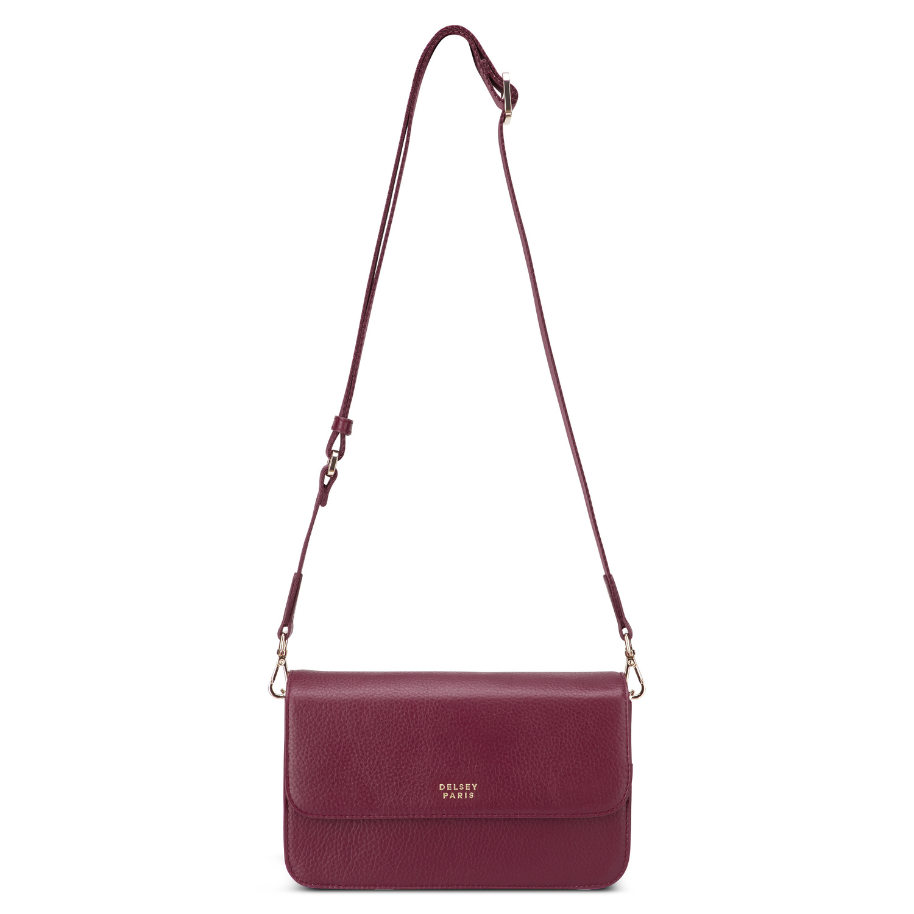 LE CUIR GRAINE | Leather Crossbody Bag, Burgundy
