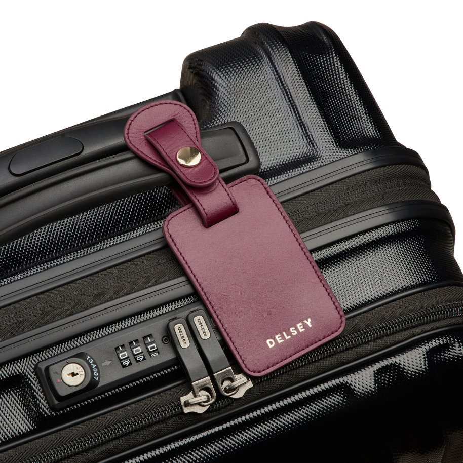 LE CUIR LISSE | Leather Luggage Tag, Burgundy