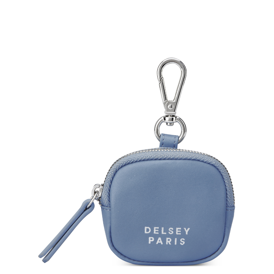 LE CUIR LISSE | Leather Earphone Case, Sky blue