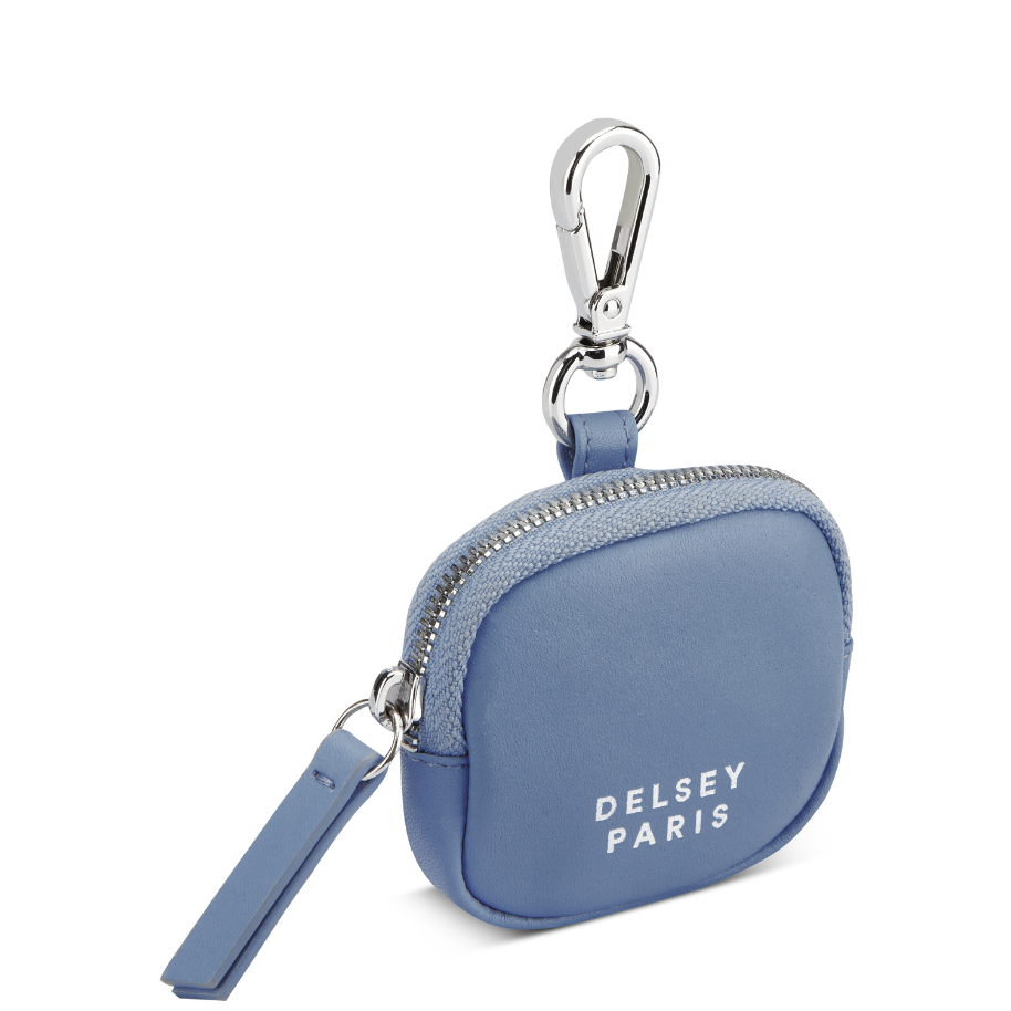 LE CUIR LISSE | Leather Earphone Case, Sky blue