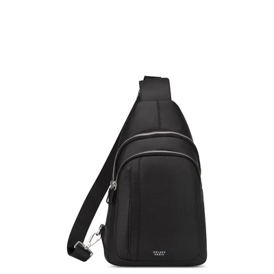 black leather sling bag for women