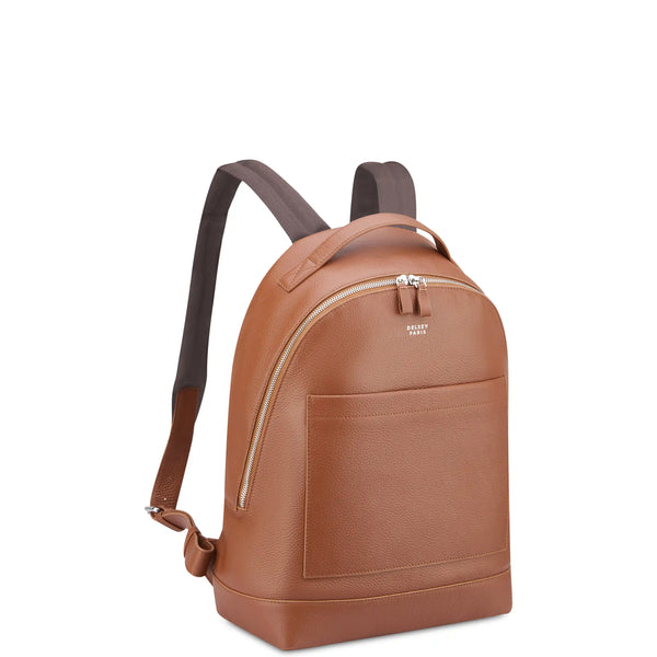 DELSEY PARIS Leather Backpack - Cognac - 14 in