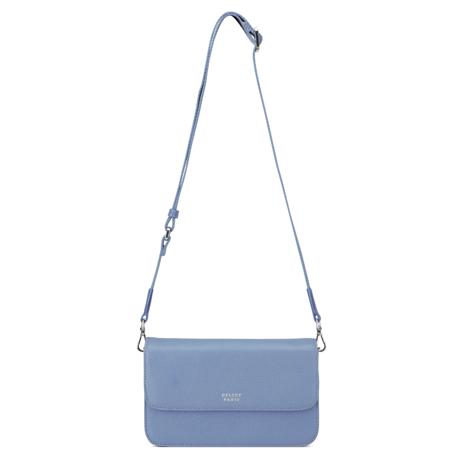 LE CUIR GRAINE | Leather Crossbody Bag, Sky blue