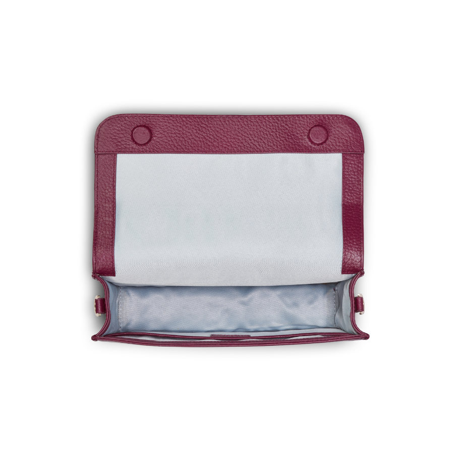 LE CUIR GRAINE | Leather Crossbody Bag, Burgundy