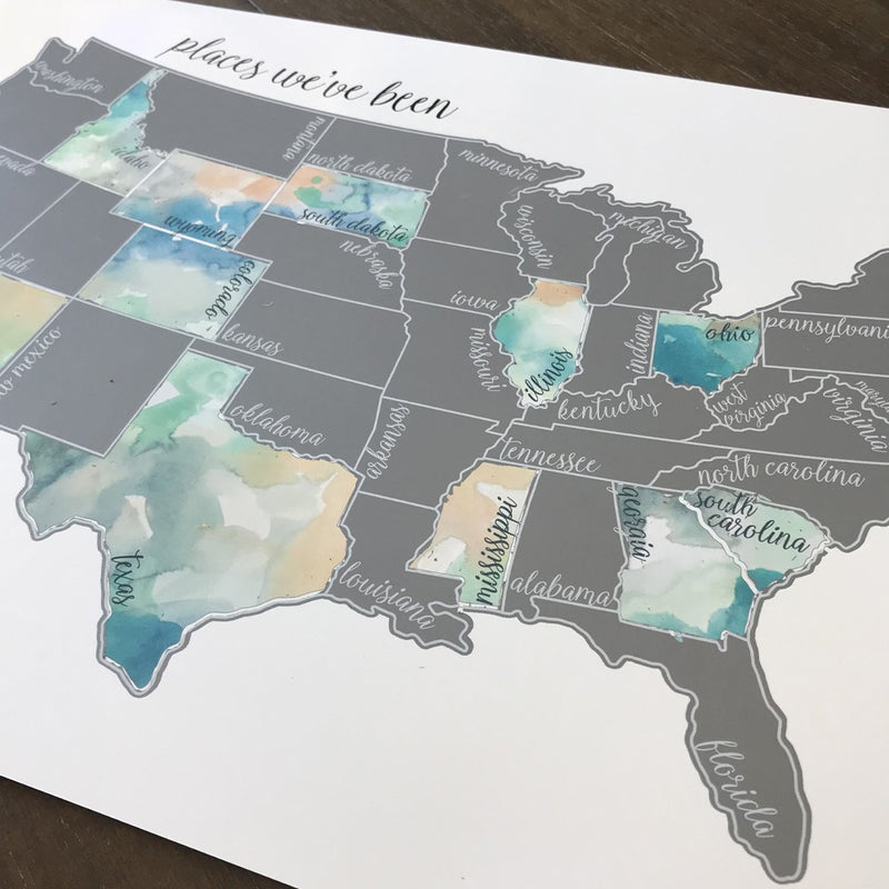 ACCESSORY 2.0 - Watercolor Scratch-Off Map