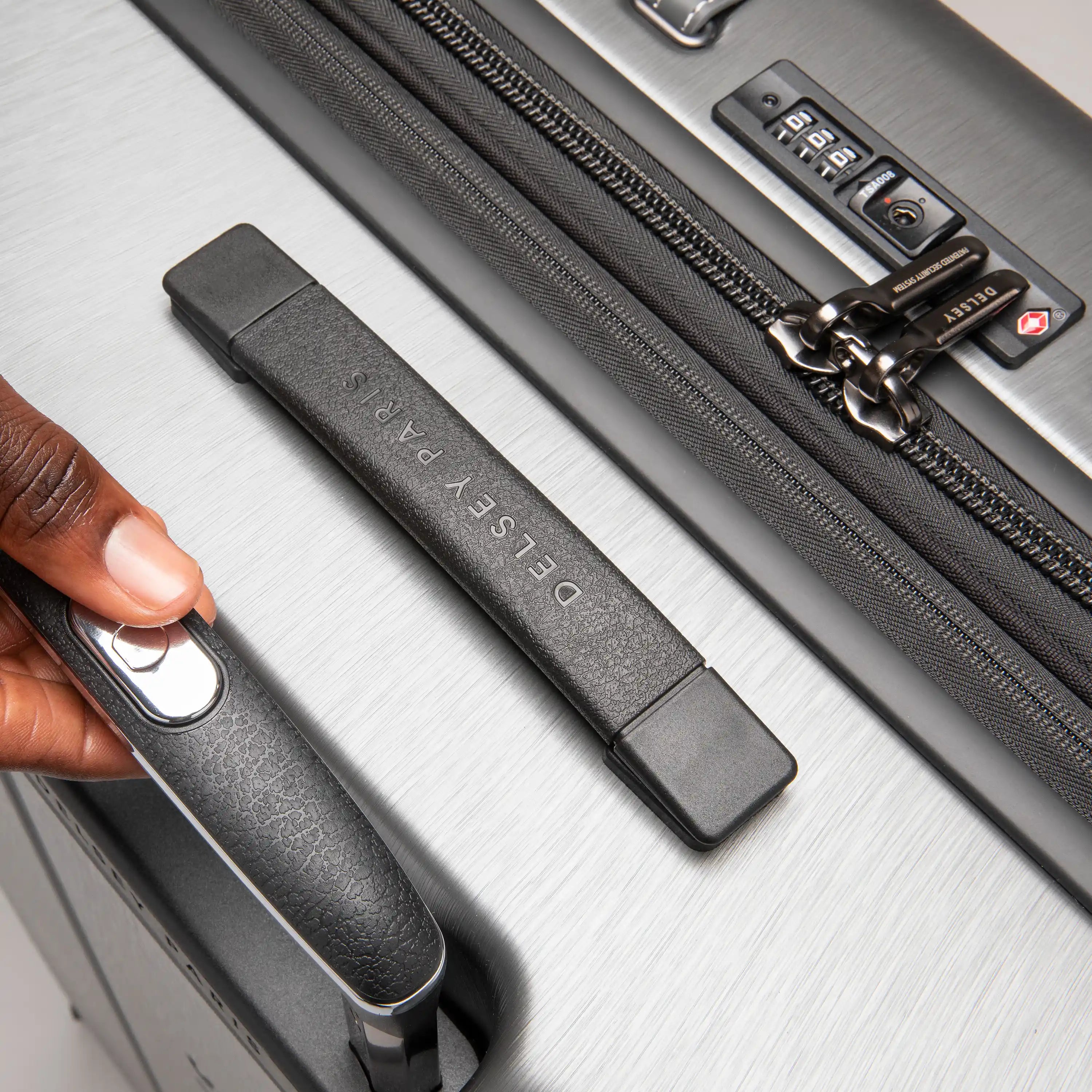 CADENCE| Valise Cabine Extensible 58 CM ARGENT