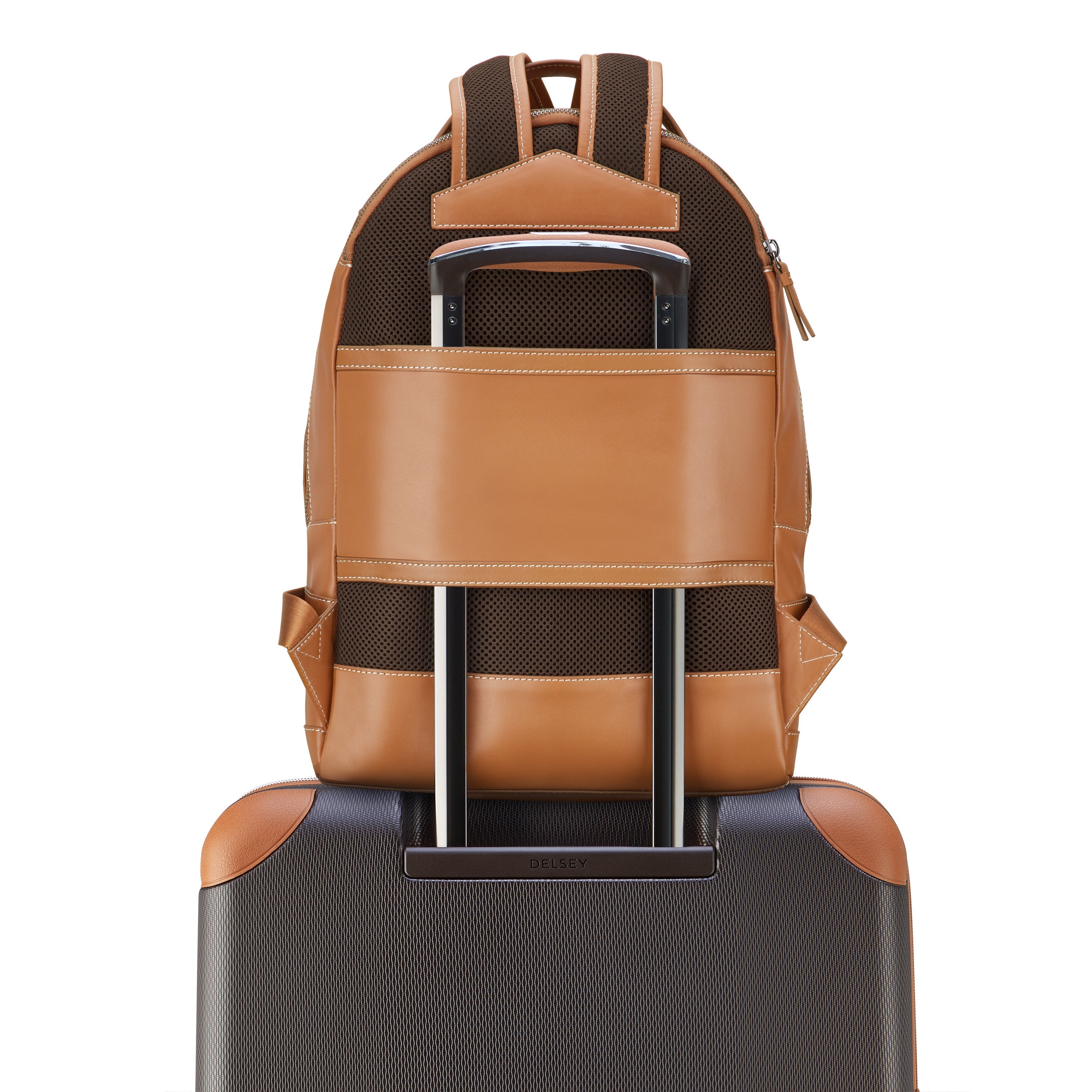 CHATELET AIR 2.0 | Leather Backpack, Cognac | DELSEY PARIS