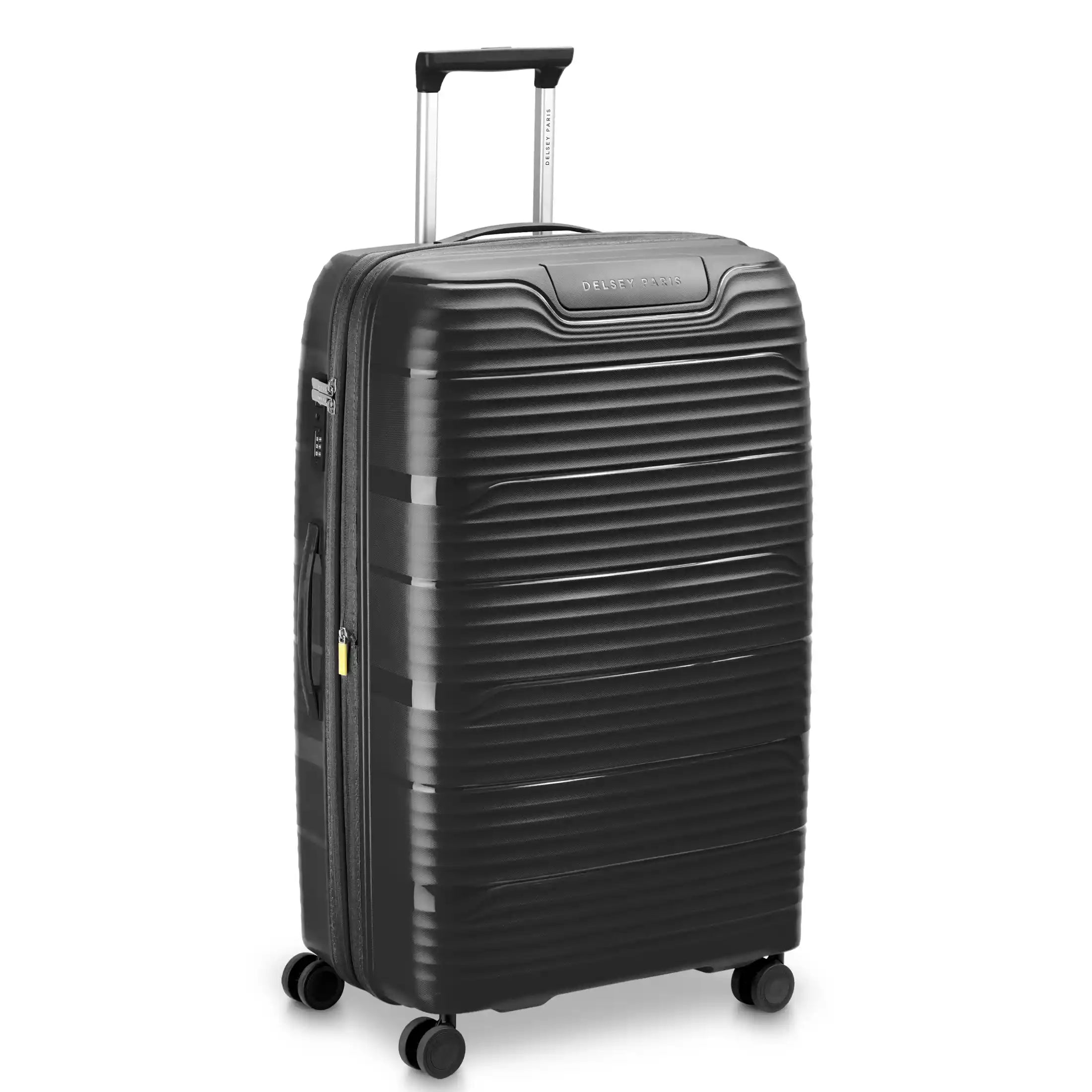 DELSEY PARIS Dune Large Checked Expandable Spinner - Lightweight Durability for Extended Travels | Black | DELSEY PARIS