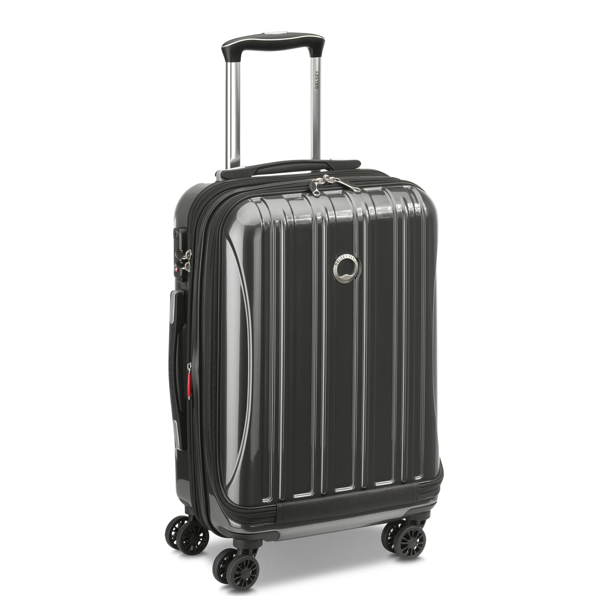HELIUM AERO | 21-Inch Front Pocket Expandable Carry-On Suitcase, Metal brushed