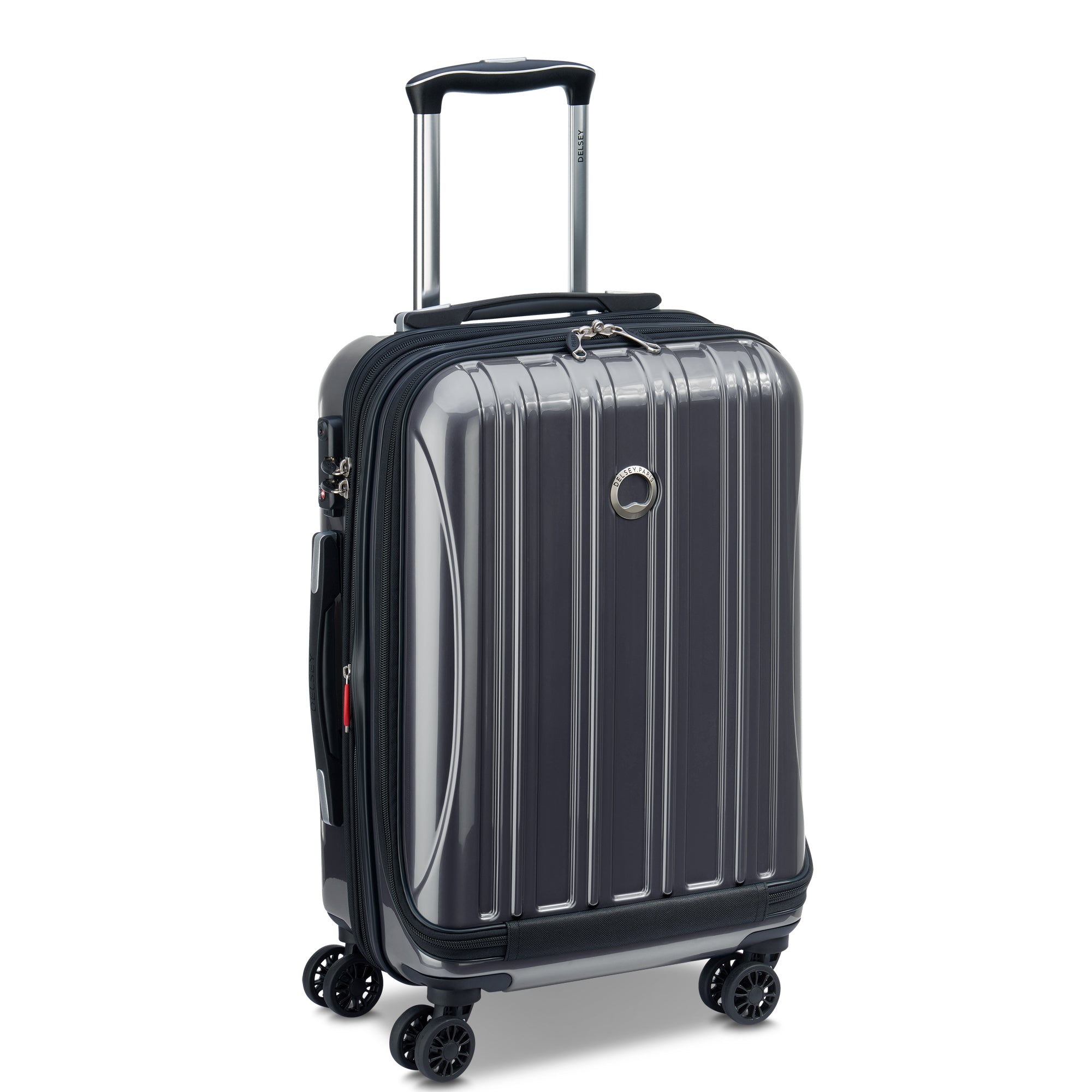 HELIUM AERO| Valise Cabine Extensible 53 CM avec Poche Frontale ACIER