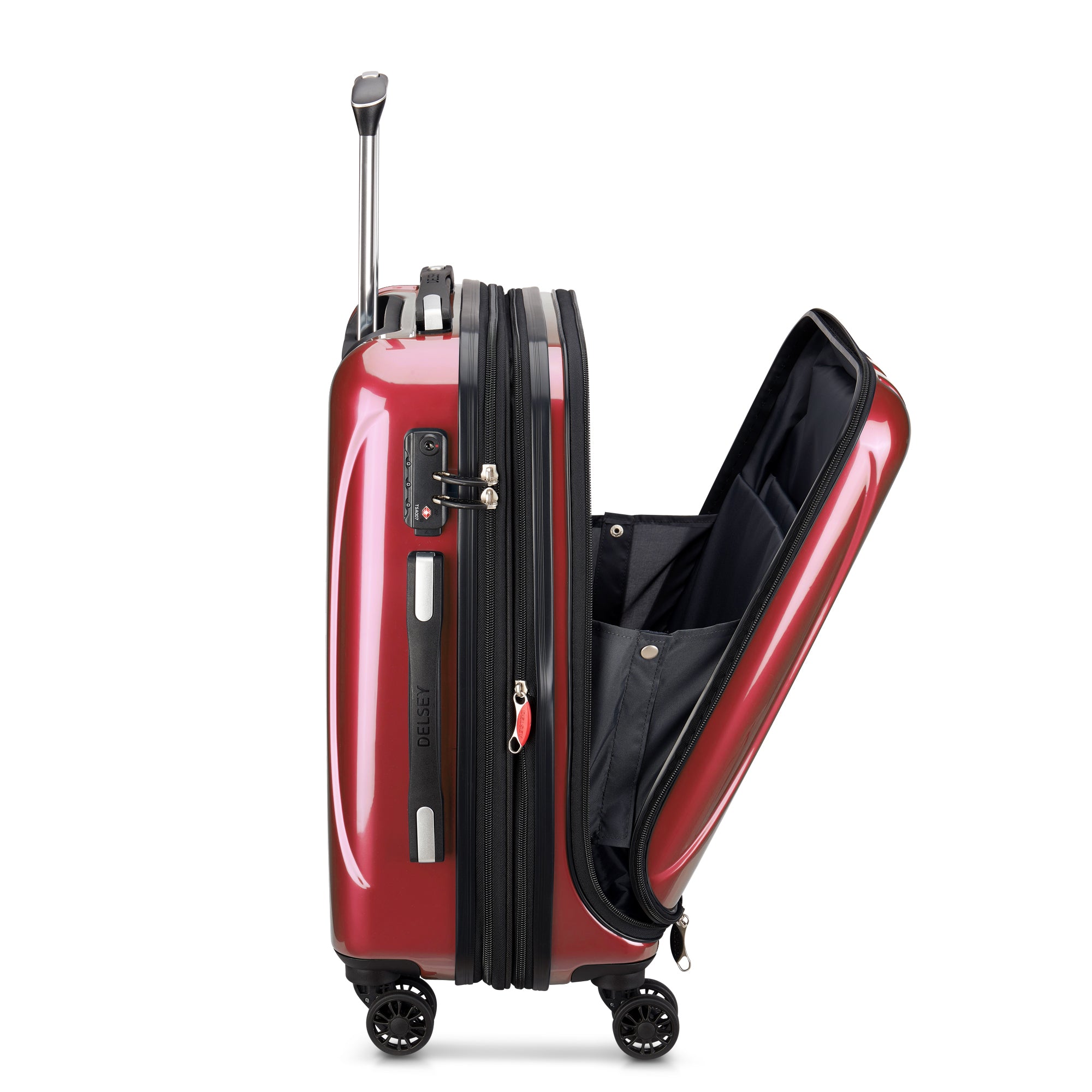 HELIUM AERO | 21-Inch Front Pocket Expandable Carry-On Suitcase, Red