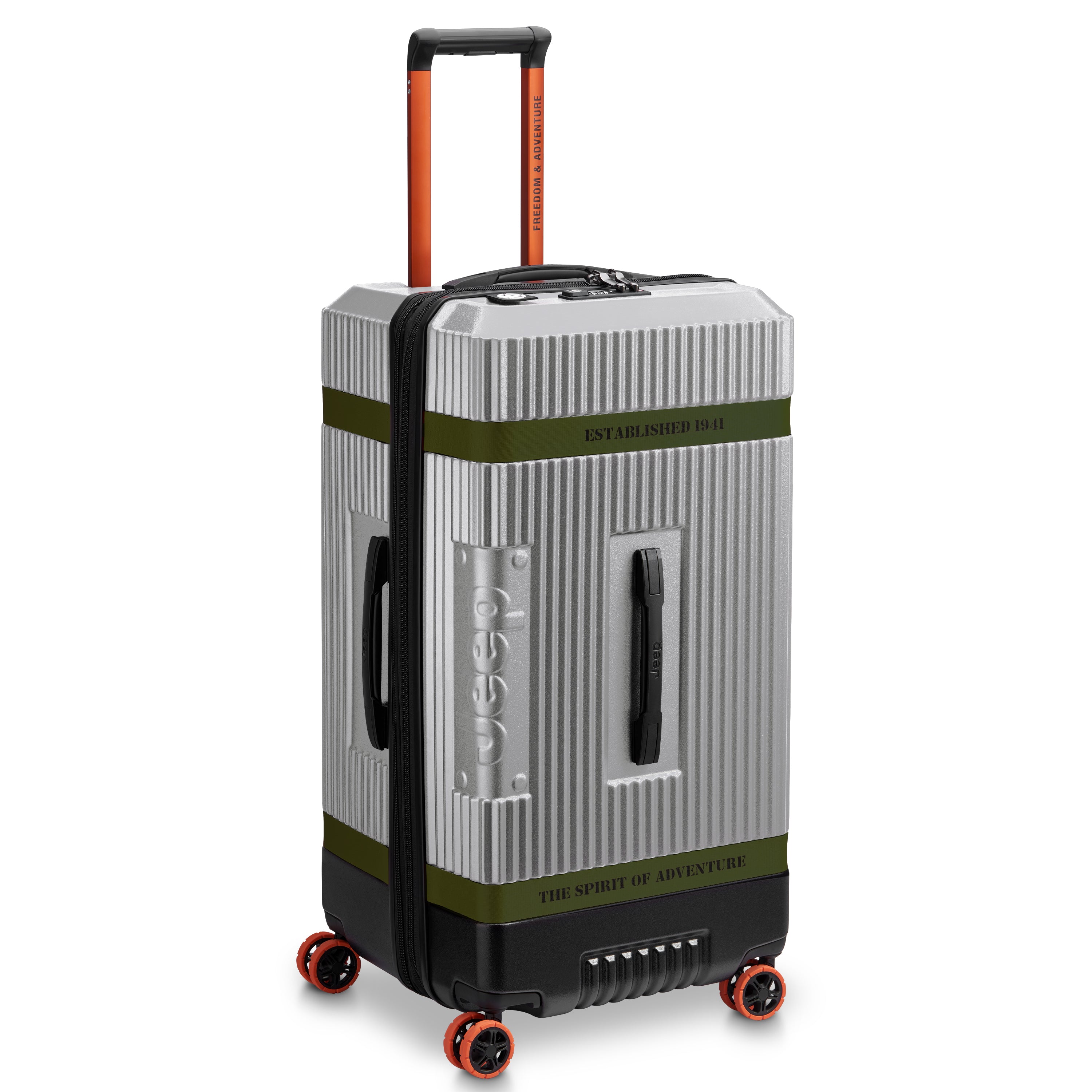 JH001A |  32-Inch Expandable Check-In Trunk Suitcase, Silver