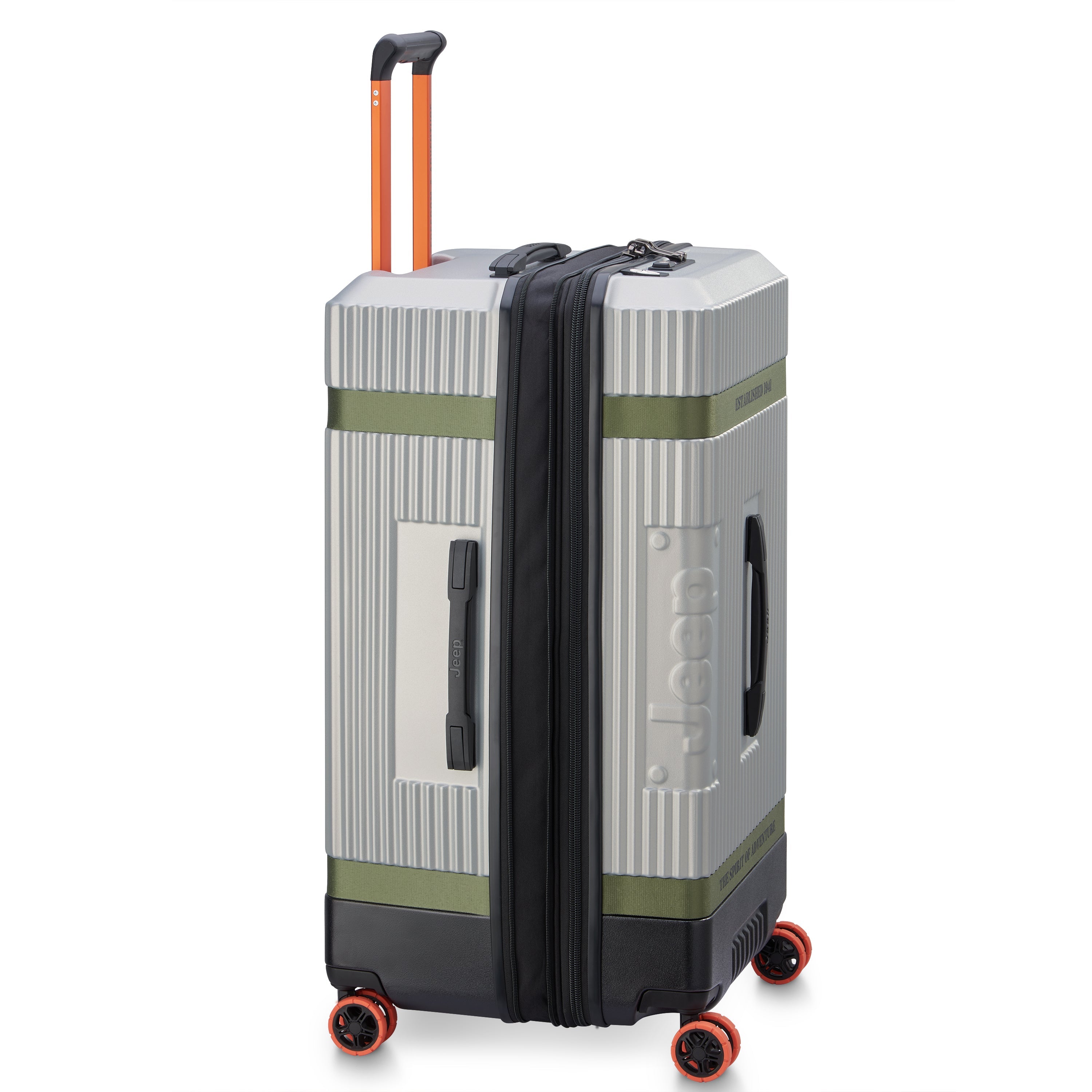 JH001A |  32-Inch Expandable Check-In Trunk Suitcase, Silver