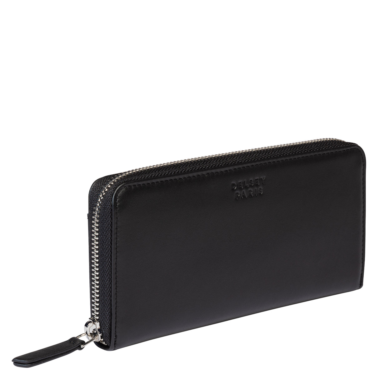 LE CUIR LISSE | Long Zip Leather Wallet, Black