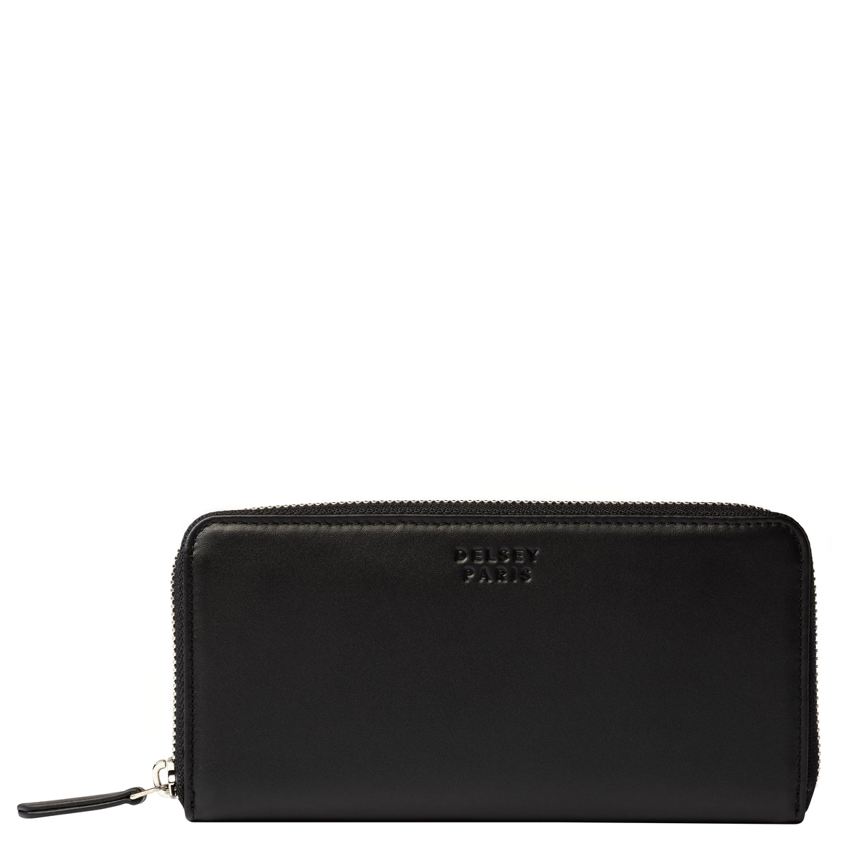 LE CUIR LISSE | Long Zip Leather Wallet, Black
