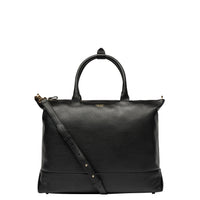 LE CUIR GRAINE | Zippered Leather Tote Bag, Black