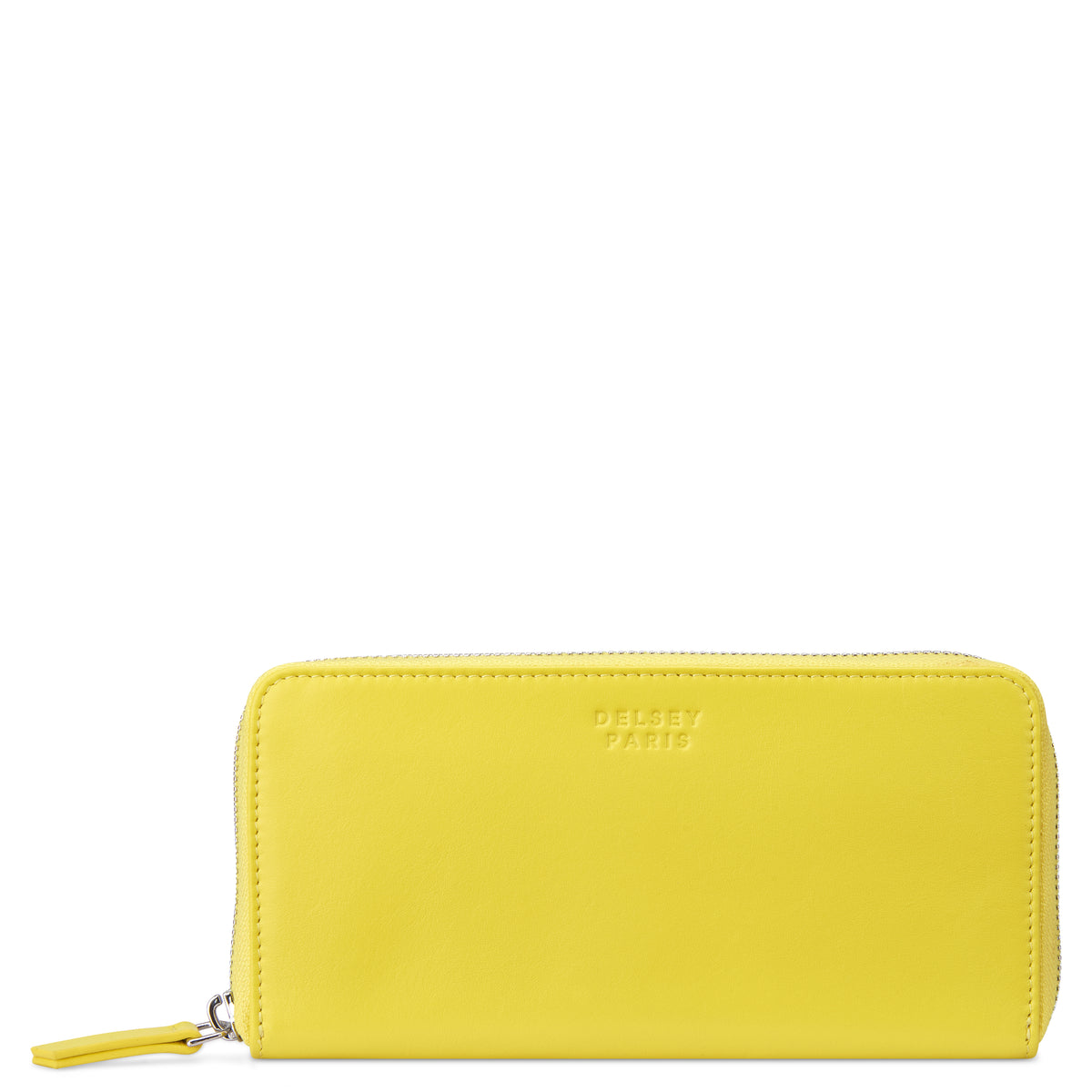 LE CUIR LISSE | Long Zip Leather Wallet, Yellow