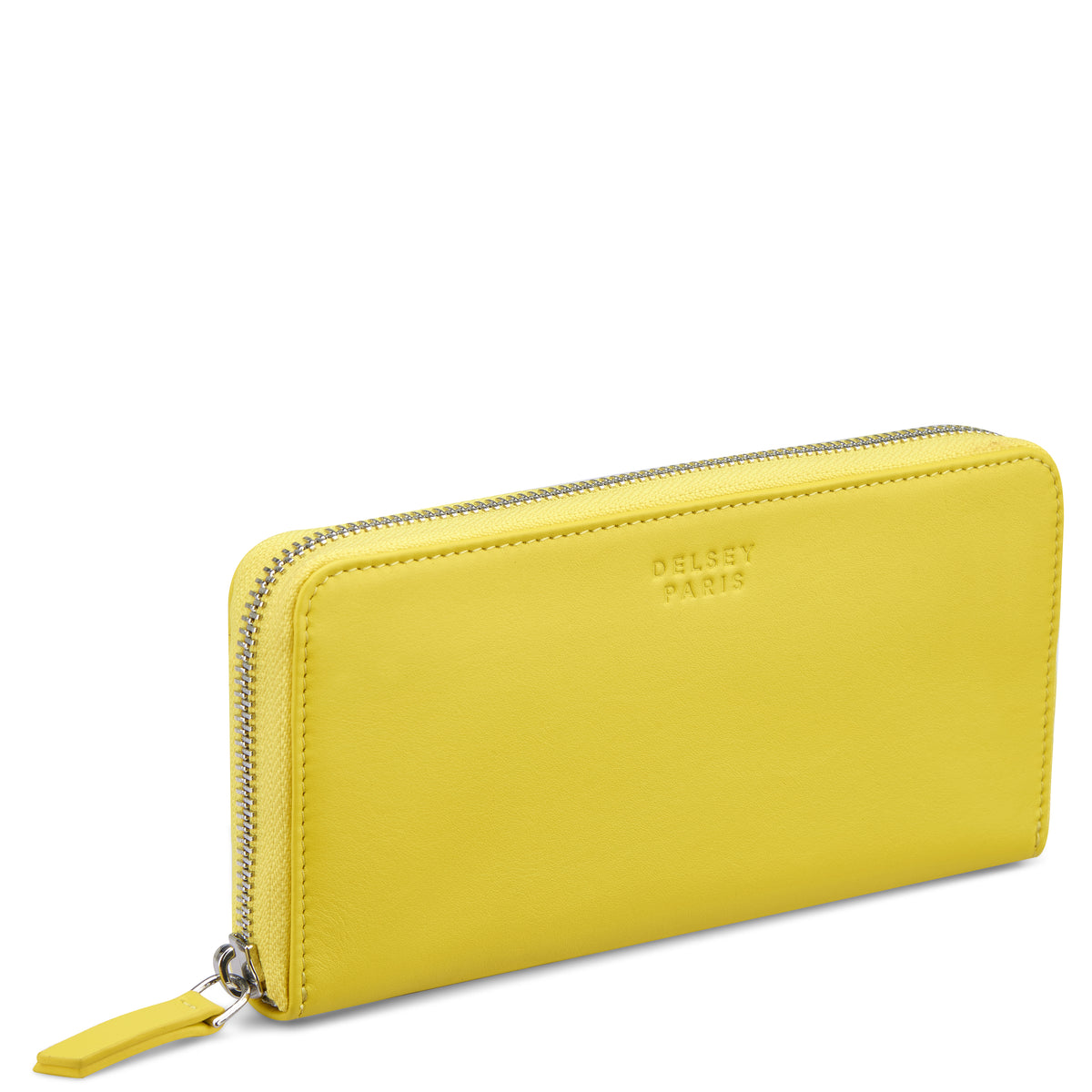 LE CUIR LISSE | Long Zip Leather Wallet, Yellow