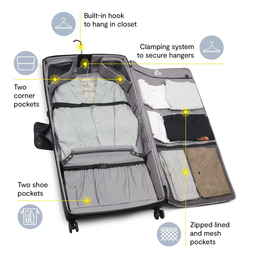 Helium DLX Rolling Garment Bag Premium Wrinkle Free Luggage for Business Travel DELSEY DELSEY PARIS USA