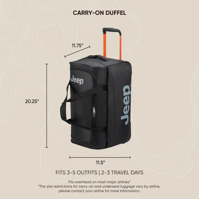 JS009D - Carry-On Rolling Duffle Bag