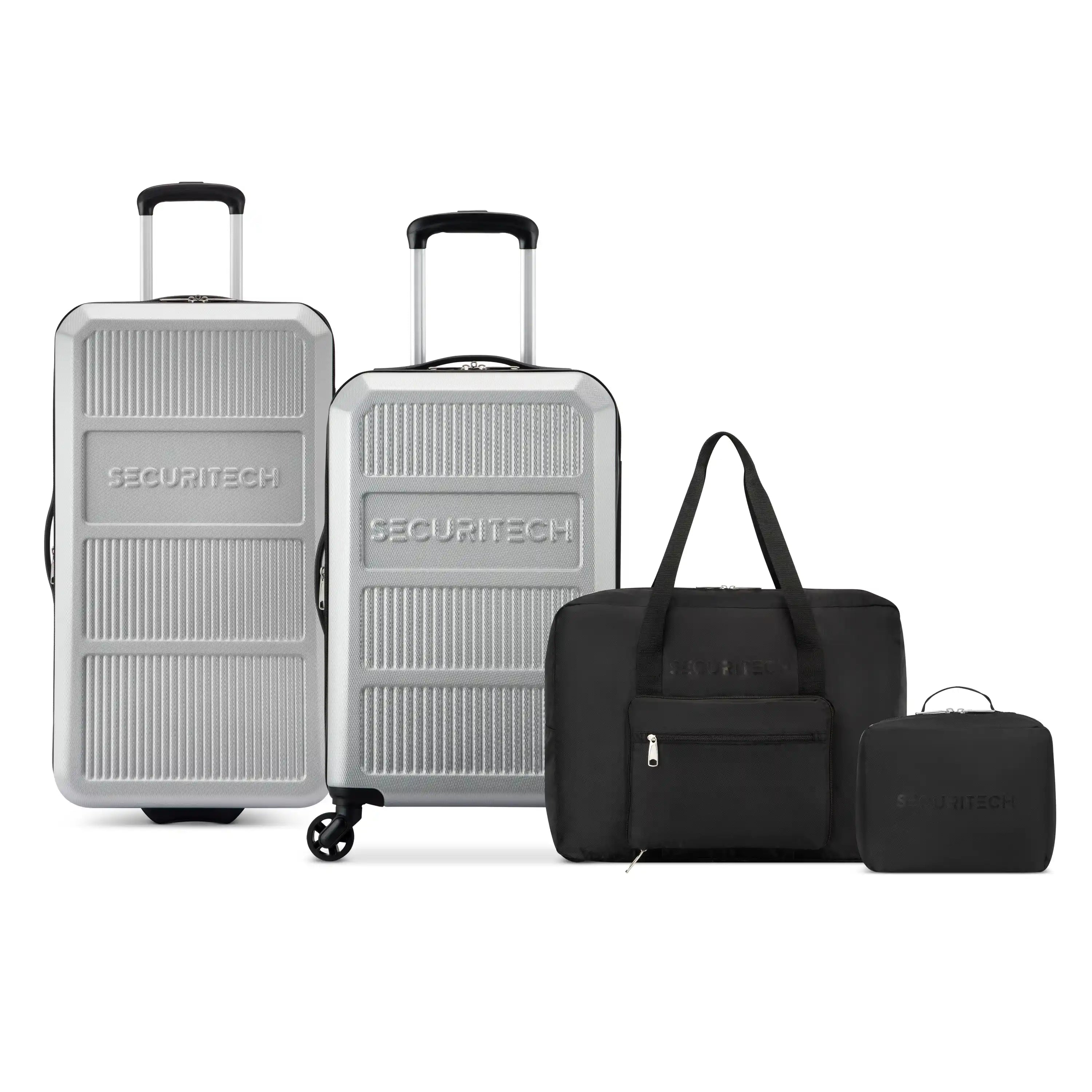 ASPHALT | 4-Piece Luggage Set, Silver | DELSEY PARIS